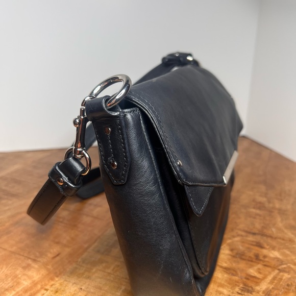 COACH F31844 Black Leather TAYLOR MINI FLAP Crossbody Saddle Bag - Picture 3 of 11